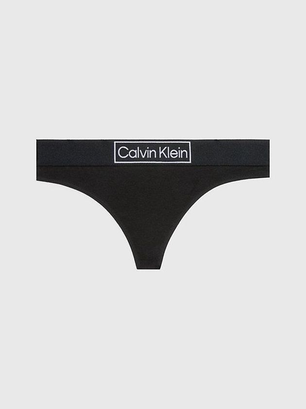 Calvin Klein USA Reimagined Heritage Womens Thong Black 9526134-AG